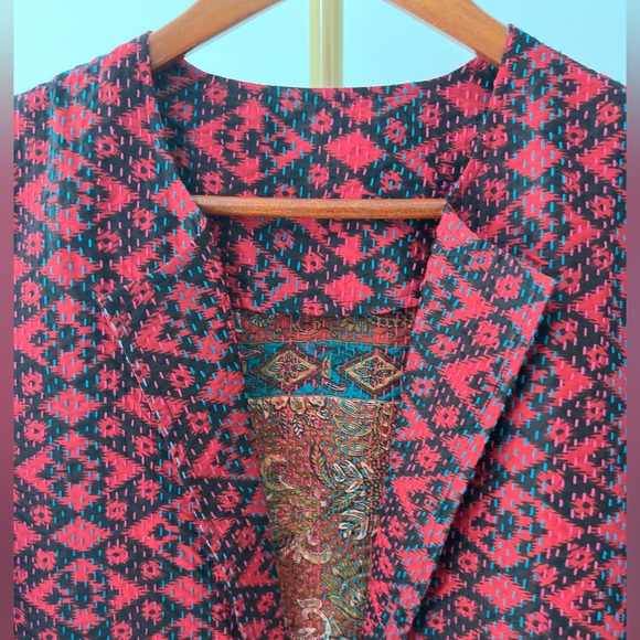 100% Silk Multicolor Blazer / Light Jacket – Size Medium - Picture 7 of 11